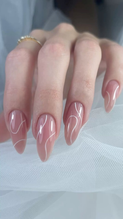Manicura rosa translúcida en uñas alargadas — JLU Nails Studio
