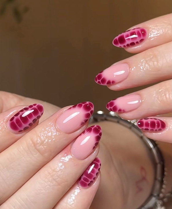 Manicura rosa con detalles fucsias y blancos — JLU Nails Studio